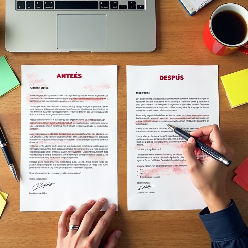 Before and after comparison of a commercial email rewrite