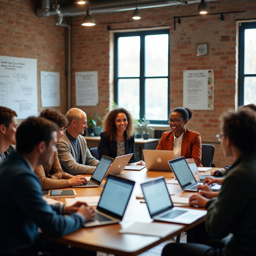 Participants working on their commercial texts during the workshop